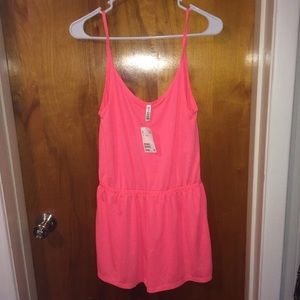 Neon pink romper